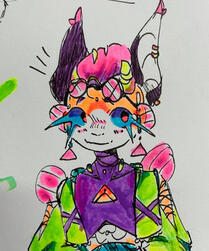 Marker doodle bust up