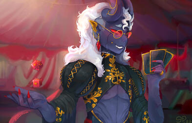 clean painted halfbody scene