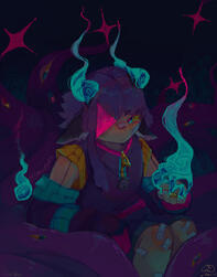 Clean painted halfbody scene